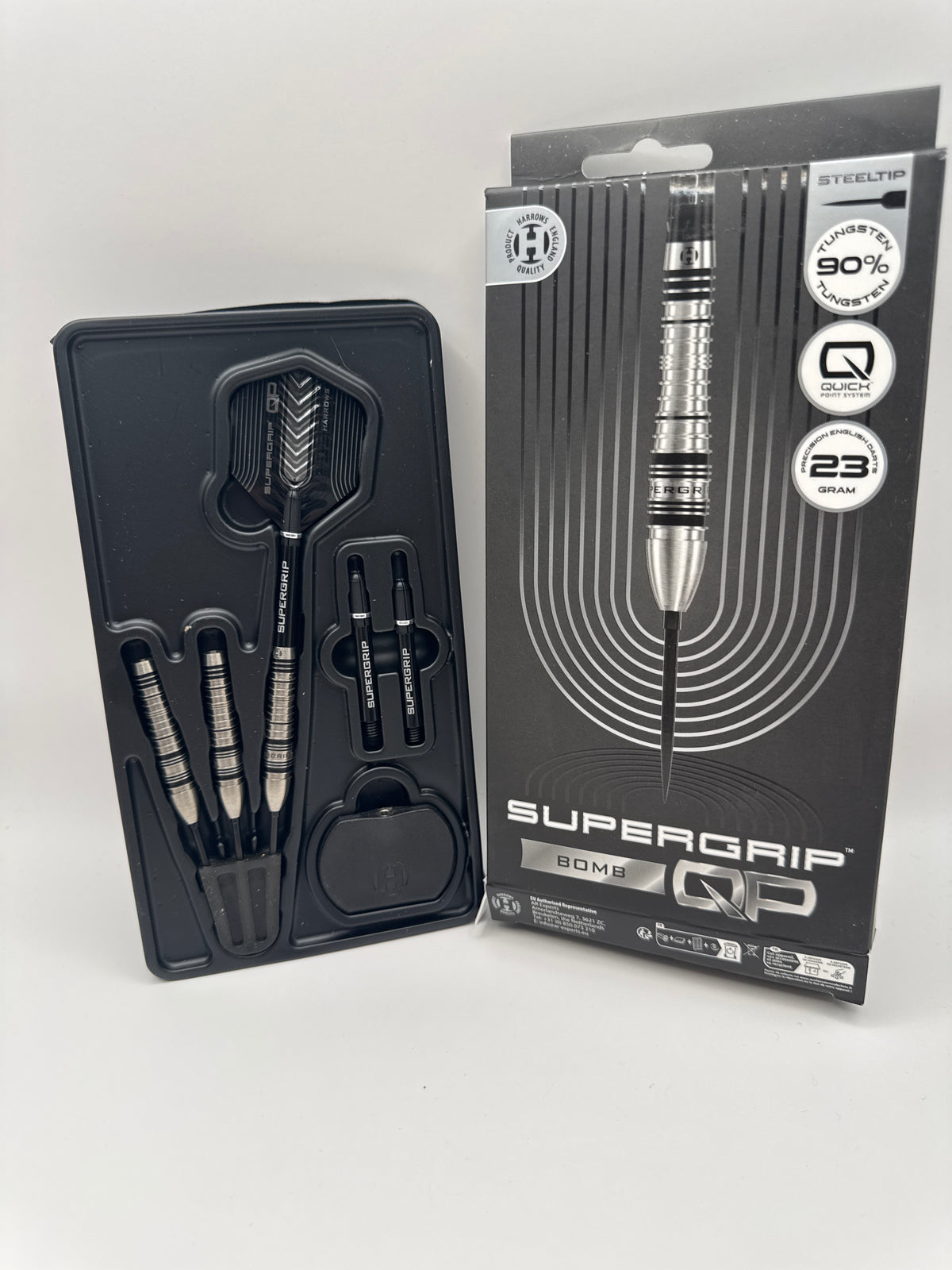 Harrows Supergrip Bomb Quickpoint 90% 23g Stålspets